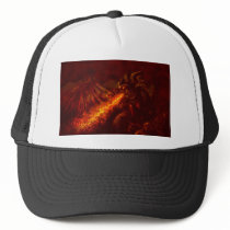 Fantasy Great Red Dragon Breathing Fire Mesh Hats