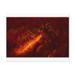 Fantasy Great Red Dragon Breathing Fire Post Card