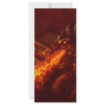Fantasy Great Red Dragon Breathing Fire Custom Rack Card