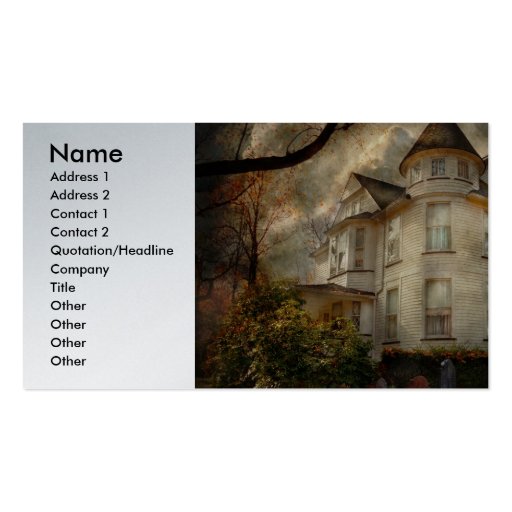 Fantasy - Haunted - The Caretakers House Business Card (front side)