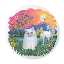 Fantasy Land (ff) - Persian kitten (white) Refrigerator Magnets