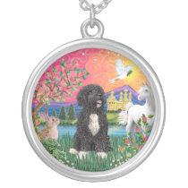 Fantasy Land - Portuguese Water Dog 5bw necklaces