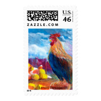 Fantasy Make Believe Chickens and Candy Corn Stamp