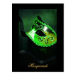 Fantasy Masquerade Mask Green Fine Art Postcard