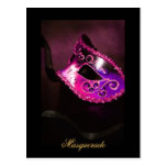 Fantasy Masquerade Mask Pink Fine Art Postcard