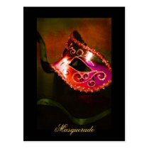 Fantasy Masquerade Mask Red Fine Art Postcard