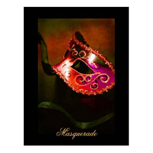 Fantasy Masquerade Mask Red Fine Art Postcard