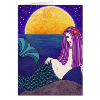 Fantasy Midnight Mermaid Card card