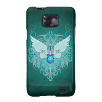 Fantasy Monogram Swords & Wings Teal Samsung Samsung Galaxy S Covers