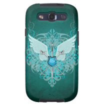 Fantasy Monogram Swords & Wings Teal Samsung Galaxy SIII Covers