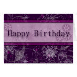 Fantasy Purple Floral Birthday Card