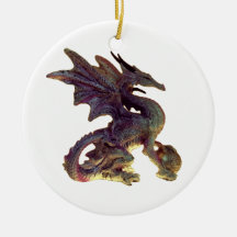 Fantasy Purple & Gold Dragon Ornament