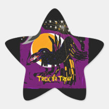 Fantasy Raven trick or treat sticker