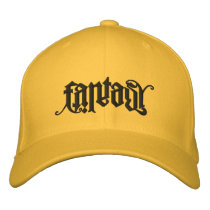 Fantasy/Reality Ambigram Lid Embroidered Hats