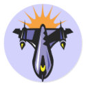 Fantasy Rocket Ship Flight Sticker