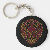 Fantasy Spartan Greek Warrior Black Keychain