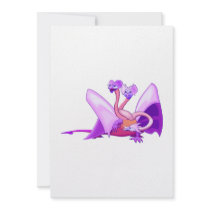 Fantasy three headed purple dragon custom invitations