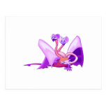 Fantasy three headed purple dragon postcards