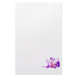 Fantasy three headed purple dragon stationery design