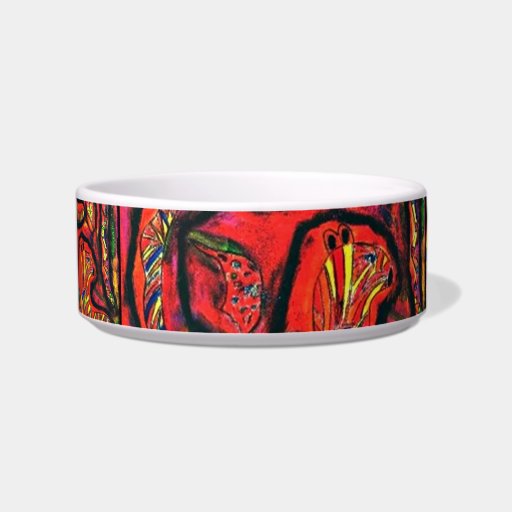 Fantasy tiger Pastel Art Cat food bowl
