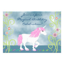 Fantasy Unicorn Birthday Invitation for Girls
