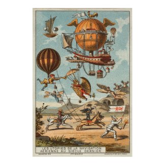 Fantasy utopia aviation print