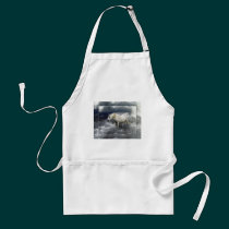 Fantasy White Horse & Ocean Surf Gifts aprons