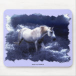 Fantasy White Horse &amp; Ocean Surf Gifts Mouse Pad