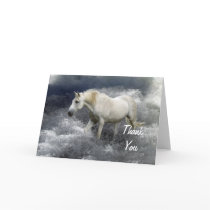 Fantasy White Horse & Ocean  Thank You Cards
