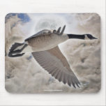 Fantasy Wildlife Art Flying Canada Goose Mousepad