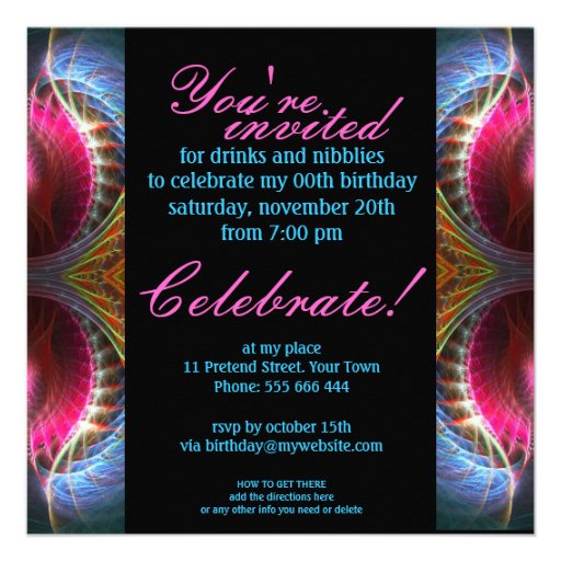 Fantasy Wings Fabulous 40 Event Party Invitation