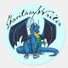 Fantasy Writer Round Sticker