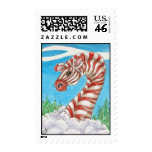 Fantasy Zebra Christmas Candy Cane stamps