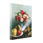 Fantin-Latour - Still-life with flowers and fruit Canvas Prints