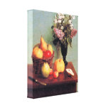 Fantin-Latour - Still life with flowers and fruits Stretched Canvas Print