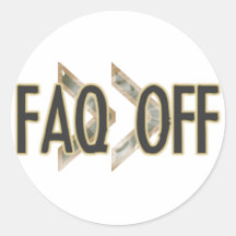 FAQ Off Round Sticker
