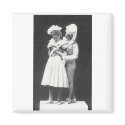 Far away shot of romantic couple in love magnet