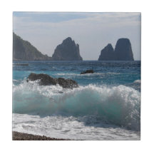 Faraglioni Rock formation on island Capri Tiles