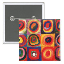 Farbstudie Quadrate - colorful art Button