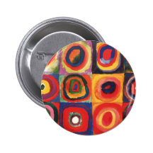 Farbstudie Quadrate - colorful art Pinback Buttons