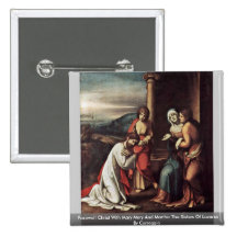 Farewell Christ With Mary Mary And Martha Pinback Buttons