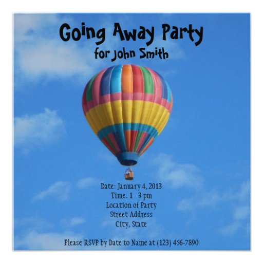 Farewell/Going Away Party Invitation (front side)