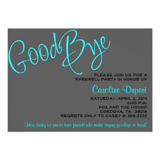 Farewell Invitation (front side)