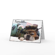 Farewell Military Boxer dog greeting card