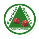 Farkle Addicts Anonymous Stickers