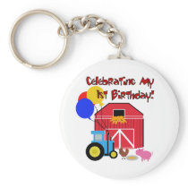 Farm 1st Birthday Tshirts and Gifts Key Chains