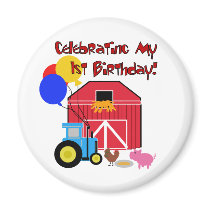 Farm 1st Birthday Tshirts and Gifts Fridge Magnet