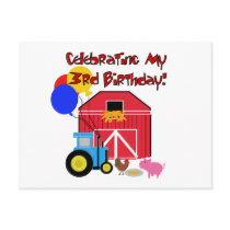Farm 3rd Birthday T-shirts and Gifts Post Card