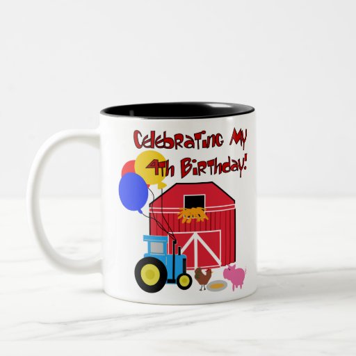 Farm 4th Birthday Mug