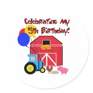 Farm 5th Birthday sticker